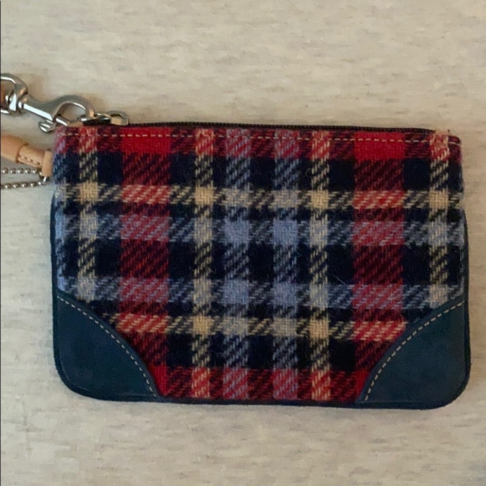 Coach Plaid Wristlet